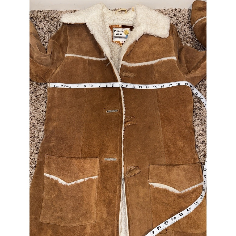 Vintage‎ Women's Pioneer Wear Leather & Sherpa Western Style Coat Size 14 - Picture 12 of 12